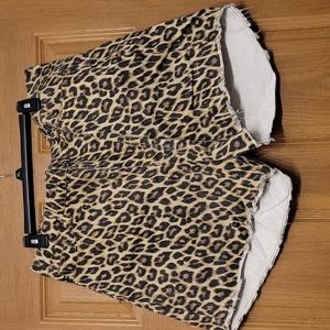 Judy Blue leopard denim shorts
